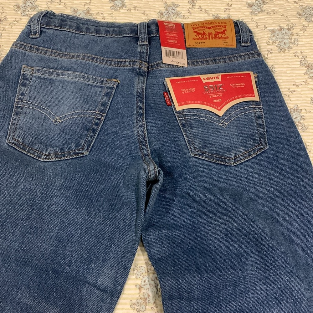 Levi’s 551Z Boys Jeans NEW Size 7x Reg adjustable waist Relax fit straight leg - Picture 9 of 10